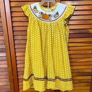 Lil Cactus smocked pumpkin dress